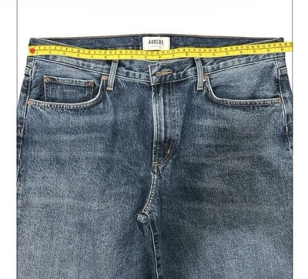 Agolde Arc Wide-Leg Denim Jeans Short Wave Dark Indigo Size 32 - Picture 4 of 9